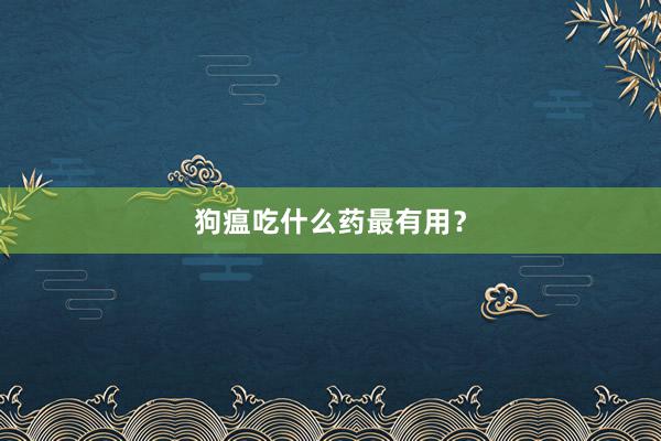狗瘟吃什么药最有用？